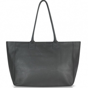Leather Tote Bag - Grey
